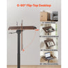 VEVOR Standing Desk, Adjustable Height Mobile Stand Up Desk with Tilting Desktop, 25.6 x 19 in Small Computer Sit Stand Rolling Workstation with 4 Casters, 33 lbs Capacity, Ideal for Home Office