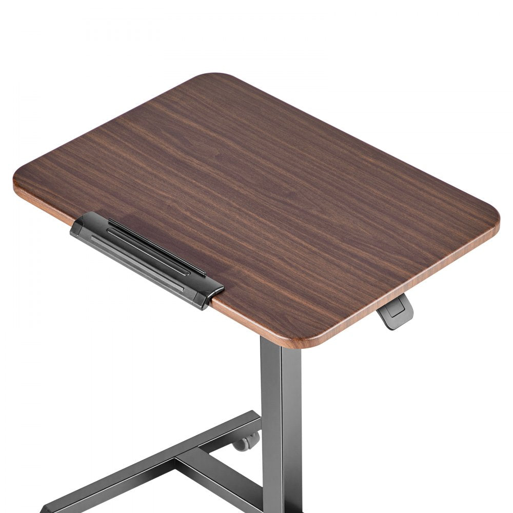 VEVOR Standing Desk, Adjustable Height Mobile Stand Up Desk with Tilting Desktop, 25.6 x 19 in Small Computer Sit Stand Rolling Workstation with 4 Casters, 33 lbs Capacity, Ideal for Home Office