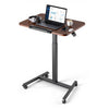 VEVOR Standing Desk, Adjustable Height Mobile Stand Up Desk with Tilting Desktop, 25.6 x 19 in Small Computer Sit Stand Rolling Workstation with 4 Casters, 33 lbs Capacity, Ideal for Home Office
