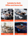 VEVOR Conference Table, 8 ft Boat Shaped Office Meeting Table for 10 Person, Modern Large Boat Meeting Desk with Metal Legs, Ideal for Office, Boardroom, Conference Room, Easy Assembly, Black & Brown
