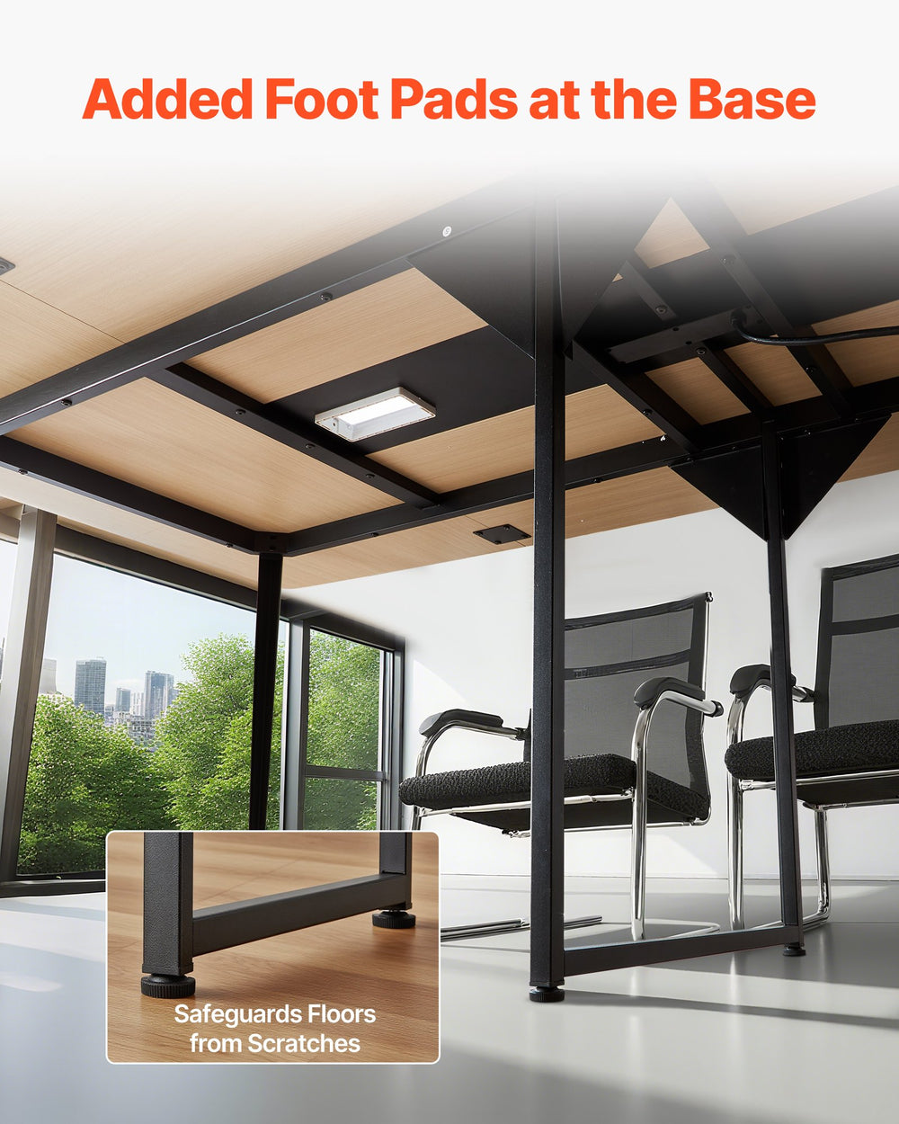 VEVOR conference table added foot pads to safeguard floors (detail)