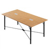 VEVOR Conference Table, 6 ft Office Meeting Table for 6-8 Person, Modern Rectangle Seminar Desk with Metal Legs, Meeting Desk Ideal for Office, Boardroom, Conference Room, Easy Assembly, Brown