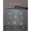 VEVOR Shower Faucet Set, Rainfall Bathroom Shower System with 12-Inch Square Rain Shower Head and Handheld Spray, Wall Mounted Bath Fixtures with Brass Valve and Trim Kit, Matte Black
