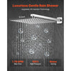 VEVOR Shower Faucet Set, Rainfall Bathroom Shower System with 12-Inch Square Rain Shower Head and Handheld Spray, Wall Mounted Bath Fixtures with Brass Valve and Trim Kit, Brushed Nickel