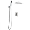 VEVOR Shower Faucet Set, Rainfall Bathroom Shower System with 12-Inch Square Rain Shower Head and Handheld Spray, Wall Mounted Bath Fixtures with Brass Valve and Trim Kit, Brushed Nickel