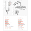 VEVOR Shower Faucet Set, Rainfall Bathroom Shower System with 10-Inch Round Rain Shower Head and Handheld Spray, Wall Mounted Bath Fixtures with Brass Valve and Trim Kit, Brushed Nickel