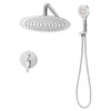 VEVOR Shower Faucet Set, Rainfall Bathroom Shower System with 10-Inch Round Rain Shower Head and Handheld Spray, Wall Mounted Bath Fixtures with Brass Valve and Trim Kit, Brushed Nickel