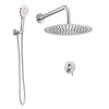VEVOR Shower Faucet Set, Rainfall Bathroom Shower System with 10-Inch Round Rain Shower Head and Handheld Spray, Wall Mounted Bath Fixtures with Brass Valve and Trim Kit, Brushed Nickel