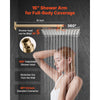 VEVOR Shower Faucet Set, Rainfall Bathroom Shower System with 12-Inch Square Rain Shower Head and Handheld Spray, Wall Mounted Bath Fixtures with Brass Valve and Trim Kit, Brushed Gold