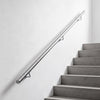 VEVOR Wall-Mounted Stair Handrail, 6.5 ft 250 lbs Load Metal Railing Silver, for Indoor Steps, Loft, Porch & Hallways, Heavy-Duty Industrial Stainless Steel Hand Rail, Round Tube, Mounting Hardware