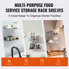 VEVOR 8.6" x 16" -2 Pack Stainless Steel Shelf, Wall Mounted Floating Shelving with Backsplash, 44 lbs Load Capacity Commercial Shelves, Heavy Duty Storage Rack for Restaurant, Kitchen, Bar, Home, and Hotel