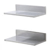 VEVOR 8.6" x 16" -2 Pack Stainless Steel Shelf, Wall Mounted Floating Shelving with Backsplash, 44 lbs Load Capacity Commercial Shelves, Heavy Duty Storage Rack for Restaurant, Kitchen, Bar, Home, and Hotel