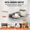 VEVOR 8.6" x 24" -2 Pack Stainless Steel Shelf, Wall Mounted Floating Shelving with Backsplash, 44 lbs Load Capacity Commercial Shelves, Heavy Duty Storage Rack for Restaurant, Kitchen, Bar, Home, and Hotel