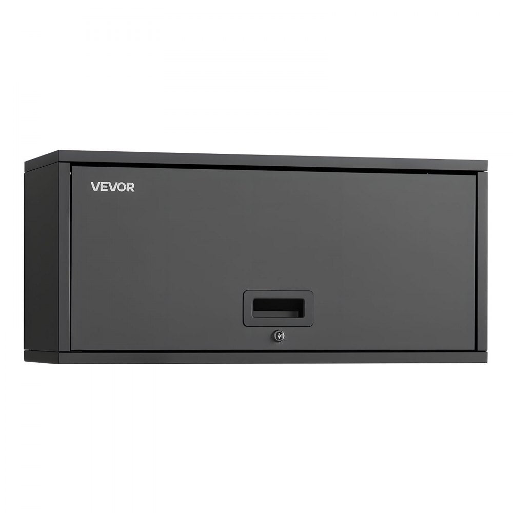 VEVOR Metal Wall Cabinet, 27.56W x 12.01D x 14.02H Inch, Floating Garage Tool Cabinet with Up-Flip Door, 120 lbs Load per Shelf, Fit for Garage, Basement, Kitchen, Warehouse, Assembly Required