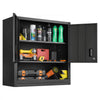 VEVOR Metal Wall Cabinet, 30W x 12.01D x 30H Inch, Steel Floating Hanging Storage Cabinet with Locking Doors and Adjustable Shelf for Garage, Basement, Kitchen, Warehouse Assembly Required, Black