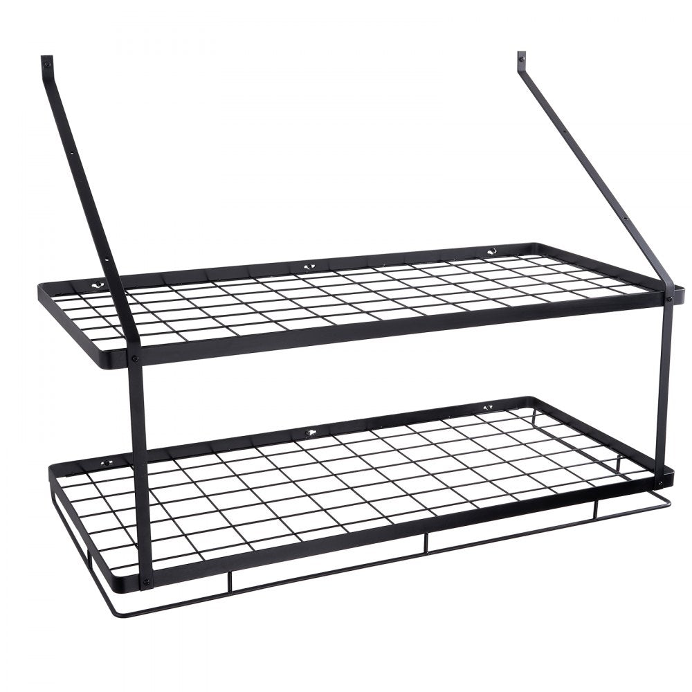 VEVOR Pot Rack Wall Mounted, 30 inch Pot and Pan Hanging Rack, Pot and Pan Hanger with 12 S Hooks, 55 lbs Loading Weight, Ideal for Pans, Utensils, Cookware in Kitchen