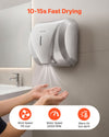 VEVOR Hand Dryer, 1800W Bathroom Air Hand Dryer, Automatic High Speed with HEPA Filter, Fast Drying, Heavy Duty Brushed Stainless Steel, AC110-120V Commercial Wall Mounted for Restroom, Hotel, Office