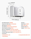 VEVOR Hand Dryer, 1300W Bathroom Air Hand Dryer, Automatic High Speed with HEPA Filter, Fast Drying, Premium ABS Construction, AC110-120V Commercial Wall Mounted for Home Bathroom, Guest Room,Homestay