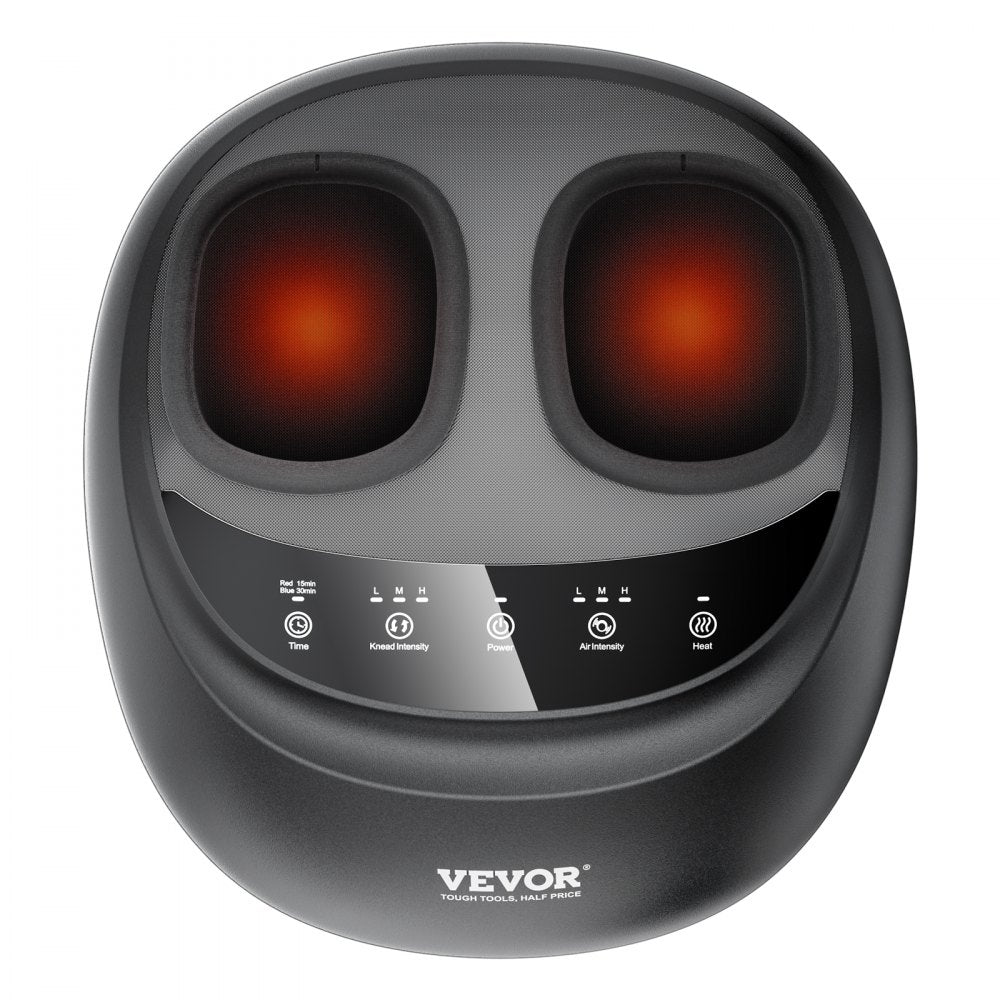 VEVOR Foot Massager Machine with Heat, Deep-Kneading, Compression, and Shiatsu for Plantar Fasciitis, Neuropathy, Gifts for Men, Women - Fits up to Men Size 12