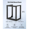 VEVOR 12U Wall Mount Server Rack, 150 lbs Max Load Capacity, Open Frame Network Rack with 180 Degrees Gate Swing, Carbon Steel, for 19-Inch IT Network Equipment & AV Devices Computer Server, Black