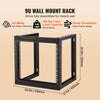 VEVOR 9U Wall Mount Rack, 150 lbs/68.04 kg Max Load Capacity, Open Frame Server Network Rack with Cage Nuts Screws, Carbon Steel 20.9 x 17.7 x 20.5" for 19"/482.6 mm AV & Server IT Equipment, Black