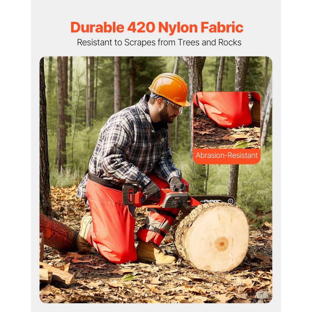 VEVOR Chainsaw Chaps Wrap, Class D, 8 Layers Wrap Style Chainsaw Pants with Adjustable Belt & Gear Pocket, Chain Saw Chaps for Men/Women, Chainsaw Safety Equipment for Loggers Forest Workers, Large