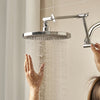 VEVOR Shower Arm with Flange, 6 Inches, Wall Mounted Stainless Steel Shower Head Arm Extender, Chrome Finish, PTFE Tape, G1/2 Universal Thread Connector Compatible, for Fixed & Handheld Showerhead