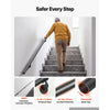 VEVOR Wall-Mounted Stair Handrail, 10 ft 250 lbs Load Black Metal Railing, for Indoor Steps, Loft, Porch & Hallways, Heavy-Duty Industrial Aluminum Alloy Hand Rail, Round Tube, with Mounting Hardware