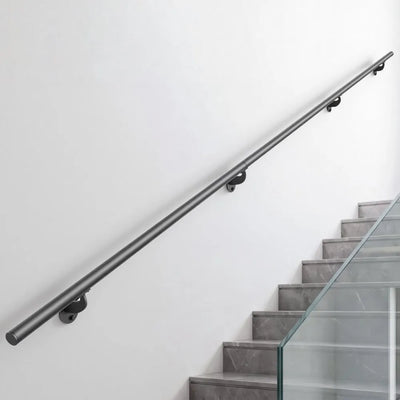 Vevor Stair Handrail 10' Wall-Mounted Black Metal Railing for Indoor Steps New