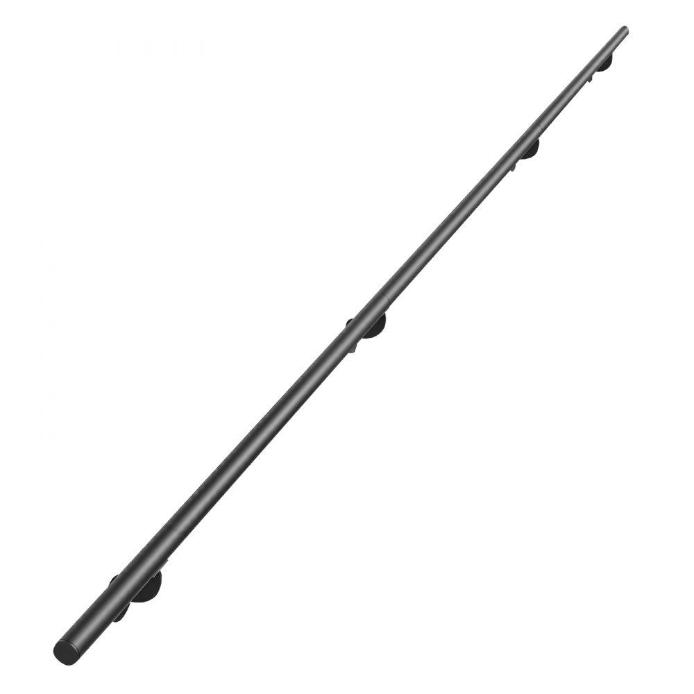 VEVOR Wall-Mounted Stair Handrail, 10 ft 250 lbs Load Black Metal Railing, for Indoor Steps, Loft, Porch & Hallways, Heavy-Duty Industrial Aluminum Alloy Hand Rail, Round Tube, with Mounting Hardware