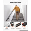 VEVOR Wall-Mounted Stair Handrail, 12 ft 250 lbs Load Black Metal Railing, for Indoor Steps, Loft, Porch & Hallways, Heavy-Duty Industrial Aluminum Alloy Hand Rail, Round Tube, with Mounting Hardware