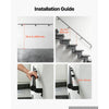 VEVOR Wall-Mounted Stair Handrail, 12 ft 250 lbs Load Black Metal Railing, for Indoor Steps, Loft, Porch & Hallways, Heavy-Duty Industrial Aluminum Alloy Hand Rail, Round Tube, with Mounting Hardware