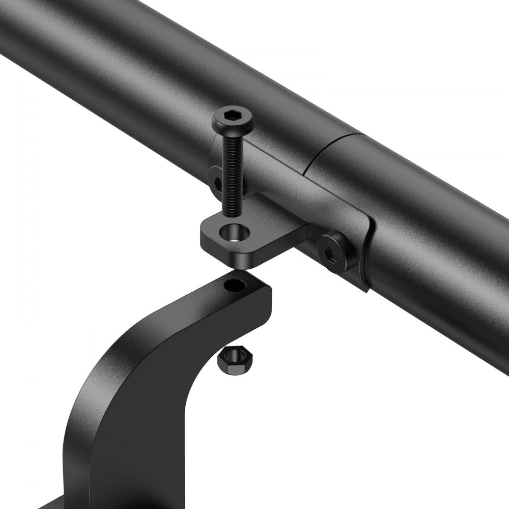 VEVOR Wall Mounted Stair Handrail, 4ft Pipe Staircase Handrail, Black Galvanized Aluminum, 1.26 inch Pipe Diameter, Indoor&Outdoor Staircase Railing,Industrial Hand Rail for Steps,Security Baluster
