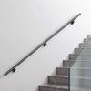 VEVOR Wall-Mounted Stair Handrail, 6 ft 250 lbs Load Black Metal Railing, for Indoor Steps, Loft, Porch & Hallways, Heavy-Duty Industrial Aluminum Alloy Hand Rail, Round Tube, with Mounting Hardware