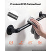 VEVOR Wall-Mounted Stair Handrail, 2 ft 440 lbs Load Black Metal Railing, for Indoor Steps, Loft, Porch & Hallways, Heavy-Duty Industrial Carbon Steel Hand Rail, Round Tube, with Mounting Hardware