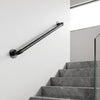 VEVOR Wall-Mounted Stair Handrail, 2 ft 440 lbs Load Black Metal Railing, for Indoor Steps, Loft, Porch & Hallways, Heavy-Duty Industrial Carbon Steel Hand Rail, Round Tube, with Mounting Hardware