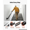 VEVOR Wall-Mounted Stair Handrail, 5 ft 440 lbs Load Black Metal Railing, for Indoor Steps, Loft, Porch & Hallways, Heavy-Duty Industrial Carbon Steel Hand Rail, Round Tube, with Mounting Hardware