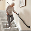 VEVOR Wall-Mounted Stair Handrail, 5 ft 440 lbs Load Black Metal Railing, for Indoor Steps, Loft, Porch & Hallways, Heavy-Duty Industrial Carbon Steel Hand Rail, Round Tube, with Mounting Hardware