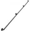 VEVOR Wall-Mounted Stair Handrail, 10 ft 440 lbs Load Black Metal Railing, for Indoor Steps, Loft, Porch & Hallways, Heavy-Duty Industrial Carbon Steel Hand Rail, Round Tube, with Mounting Hardware
