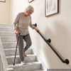 VEVOR Wall-Mounted Stair Handrail, 4 ft 440 lbs Load Black Metal Railing, for Indoor Steps, Loft, Porch & Hallways, Heavy-Duty Industrial Carbon Steel Hand Rail, Round Tube, with Mounting Hardware
