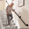 VEVOR Wall-Mounted Stair Handrail, 13 ft 440 lbs Black Metal Railing 2 PCS, for Indoor Steps, Loft, Porch & Hallways, Heavy-Duty Industrial Carbon Steel Hand Rail, Round Tube, with Mounting Hardware