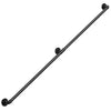 VEVOR Wall-Mounted Stair Handrail, 6 ft 440 lbs Load Black Metal Railing, for Indoor Steps, Loft, Porch & Hallways, Heavy-Duty Industrial Carbon Steel Hand Rail, Round Tube, with Mounting Hardware