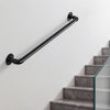 VEVOR Wall-Mounted Stair Handrail, 3 ft 440 lbs Load Black Metal Railing, for Indoor Steps, Loft, Porch & Hallways, Heavy-Duty Industrial Carbon Steel Hand Rail, Round Tube, with Mounting Hardware