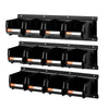 VEVOR Wall Mounted Storage Bins, 12 Plastic Bins & 3 Metal Rails, Plastic Hanging Stackable Storage Bin for Screws, Nuts, Bolts, Nails, Hardware Tool Organizer for Workshop, Craft Room, Garage, Black