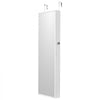 VEVOR Mirror Jewelry Cabinet, 47.05-Inch Tall Lockable Jewelry Cabinet Armoire with Full-Length Mirror, Wall or Door Mounted Jewelry Mirror Organizer with LED Interior Lights and Velvet Lining, White