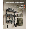 VEVOR Gun Rack Wall Mount, Heavy Duty Steel, Indoor Rifle Shotgun Rack with J-Hooks, Additional Tray Storage, Gun Accessories Display Storage Holder, Hold Up to 3 Rifles or Shotguns, for Tactical Gear