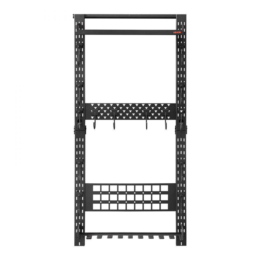 VEVOR Gun Rack Wall Mount, Heavy Duty Steel, Indoor Rifle Shotgun Rack with Magazine Holder, MOLLE Panel, Gun Accessories Display Storage Holder, Hold Up to 5 Rifles or Shotguns, for Tactical Gear