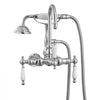 VEVOR Clawfoot Tub Faucet, Wall-Mounted Bathtub Faucets with Handheld Shower, Polished Chrome Clawfoot Tub Filler Faucet Shower Kit with 59" Long Hose & Gooseneck Spout, Modern & Vintage for Bathtubs