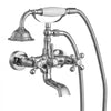 VEVOR Clawfoot Tub Faucet, Wall Mount Bathtub Faucets with Handheld Shower, Vintage Polished Chrome Clawfoot Tub Filler Faucet Shower Kit with Adjustable Swing Arms & 360° Rotation Spout for Bathtubs