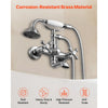 VEVOR Clawfoot Tub Faucet, Wall Mount Bathtub Faucets with Handheld Shower, Vintage Brushed Nickel Clawfoot Tub Filler Faucet Shower Kit with Adjustable Swing Arms & 360° Rotation Spout for Bathtubs